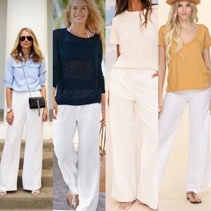 JOHNNY was 4 love and liberty white wide leg linen pants. size L. P/A147…